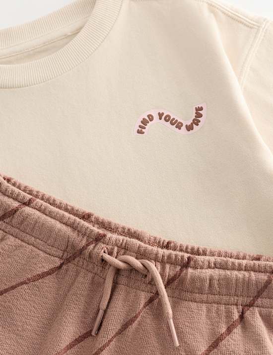 2-delige outfit van puur katoen met grafisch motief (2-8 jaar)