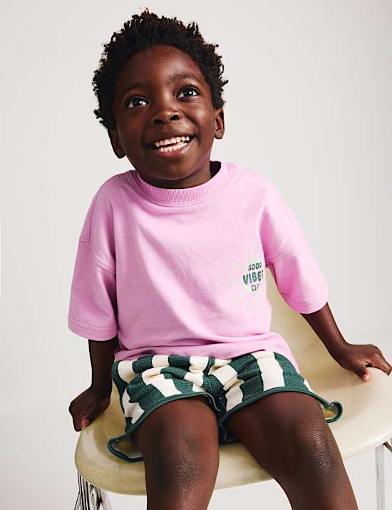 2 Piece Pure Cotton Graphic Top & Bottom Outfit (2-8 Yrs)