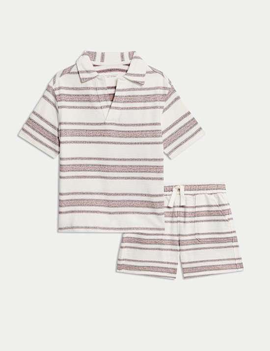 2pc Pure Cotton Textured Top & Bottom Outfit (1-8 Yrs)