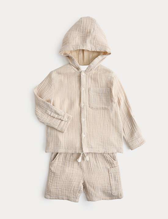 3 Piece Pure Cotton Hooded Outfit (2-8 Yrs)