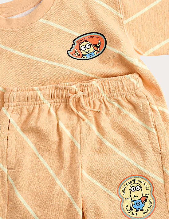 2 Piece Pure Cotton Minions&trade; Striped Outfit (2-8 Yrs)