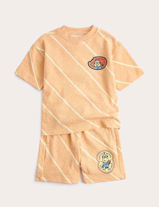 2 Piece Pure Cotton Minions&trade; Striped Outfit (2-8 Yrs)