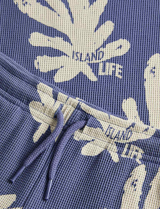 2 Piece Pure Cotton Printed Waffle Outfit (2-8 Yrs)