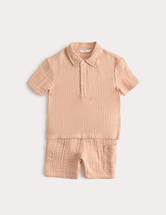 2 Piece Pure Cotton Striped Popover Outfit (2-8 Yrs)