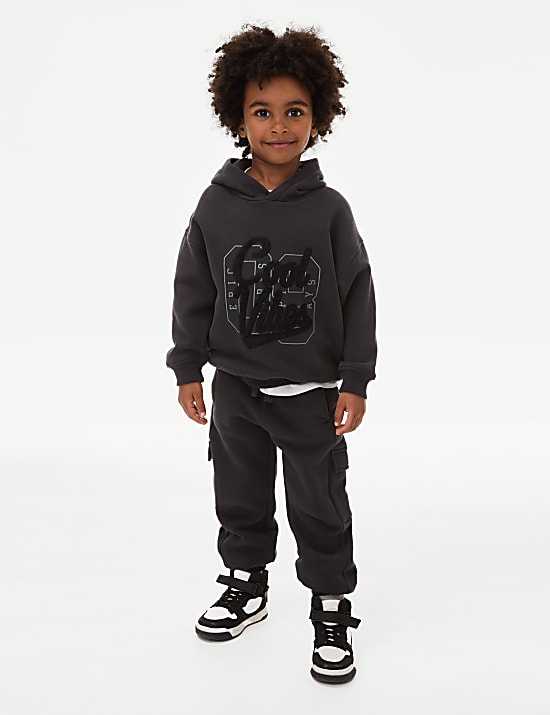 Pantalon de jogging et sweat en coton &agrave; capuche &agrave; motif Cool Vibes (du 2 au 8 ans)