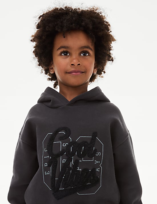 Pantalon de jogging et sweat en coton &agrave; capuche &agrave; motif Cool Vibes (du 2 au 8 ans)