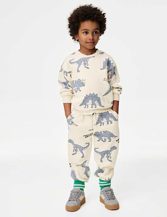 Ensemble 2 pièces en coton à motif dinosaure (du 1 au 16 ans)