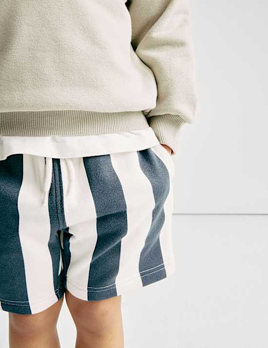 2 potong Setelan Sweatshirt dan Celana Pendek Bahan Katun (1-8 Thn)