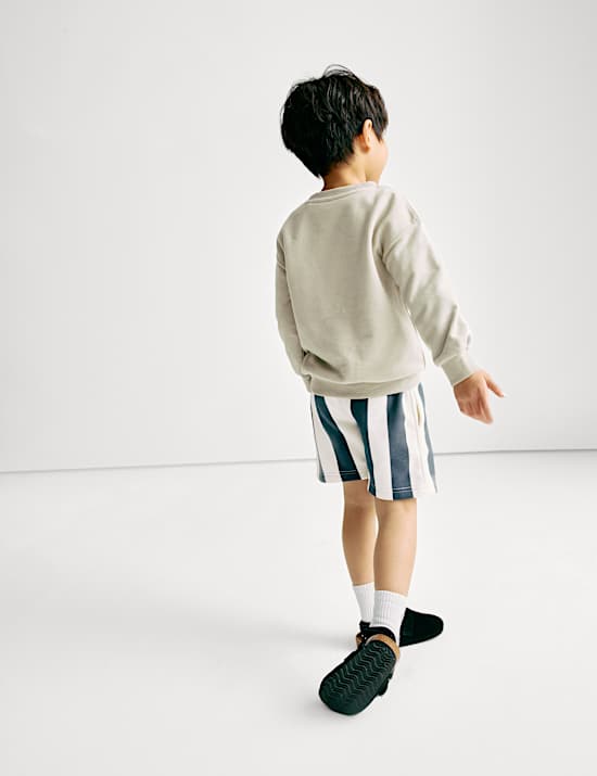 2 potong Setelan Sweatshirt dan Celana Pendek Bahan Katun (1-8 Thn)