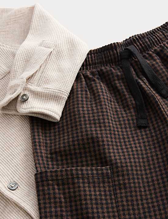 Dvoudílný outfit košile a kalhoty s vysokým podílem bavlny (2–8 let)