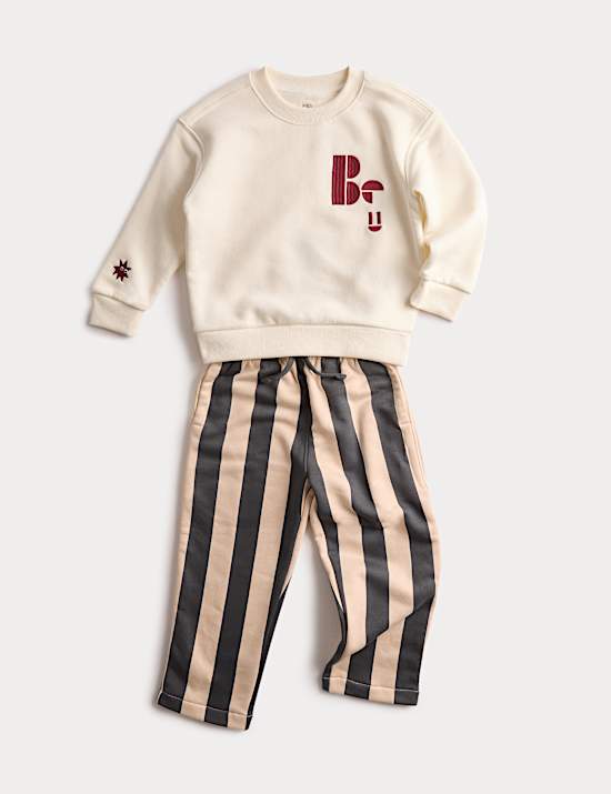 2pc Cotton Rich Striped Outfit (2-8 Yrs)