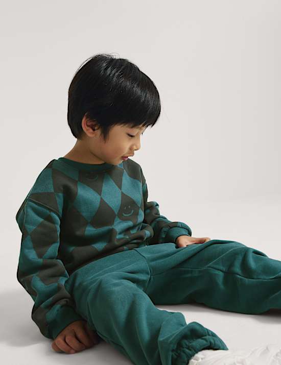 2-delige katoenrijke outfit met grafisch motief (2-8 jaar)