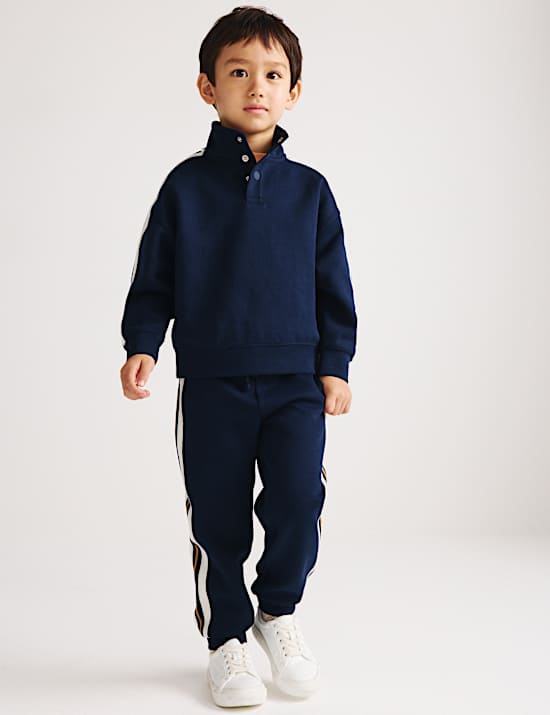 2 Piece Cotton Blend Side Taped Outfit (2-8 Yrs)