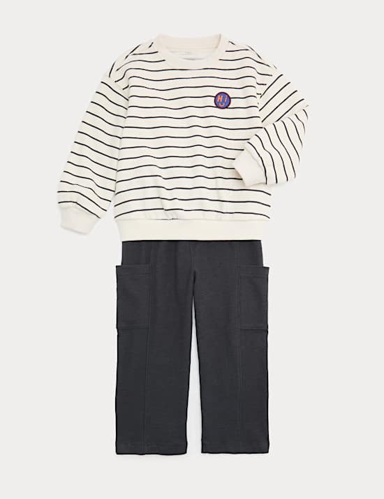 2 Piece Cotton Rich Striped Sweatshirt Outfit (2-8 Yrs)