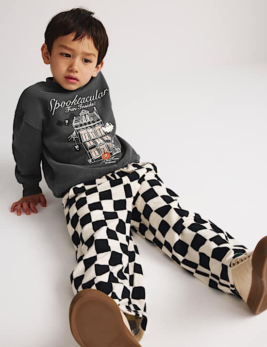Cotton Rich Halloween Patterned Top & Bottom Outfit (2-8 Yrs)