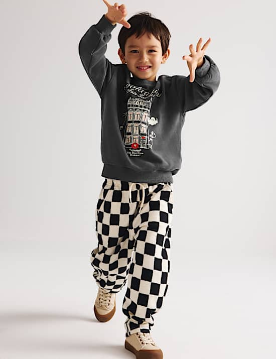 Cotton Rich Halloween Patterned Top & Bottom Outfit (2-8 Yrs)