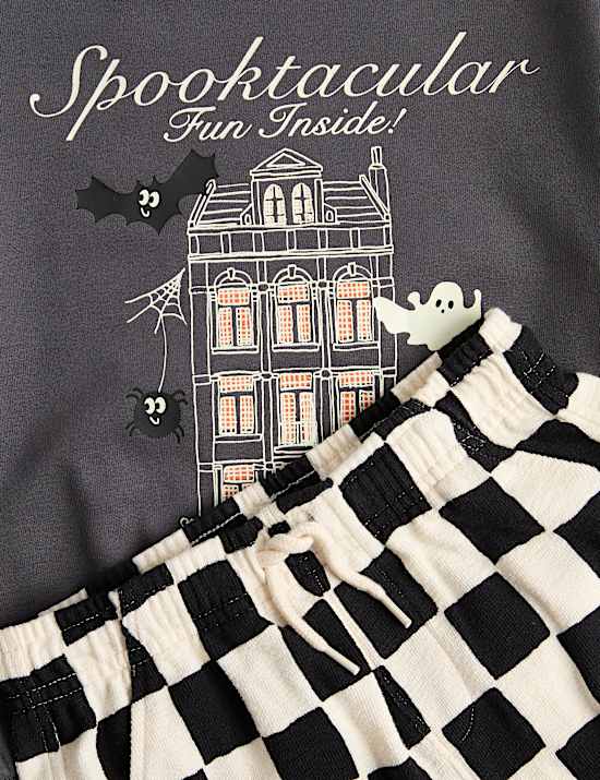 Pakaian Atasan & Bawahan Bahan Katun Berpola Halloween (2-8 Tahun)