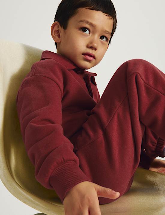 Pakaian 2 Potong Sweatshirt Rugby Bahan Katun (2-8 Thn)