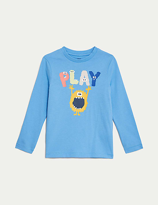 Pure Cotton Monster Play Print Top (2-8 Yrs)