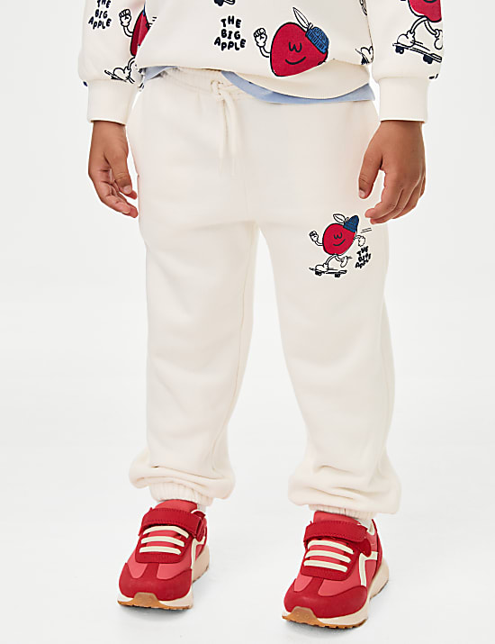 Cotton Rich Apple Print Joggers (2-8 Yrs)