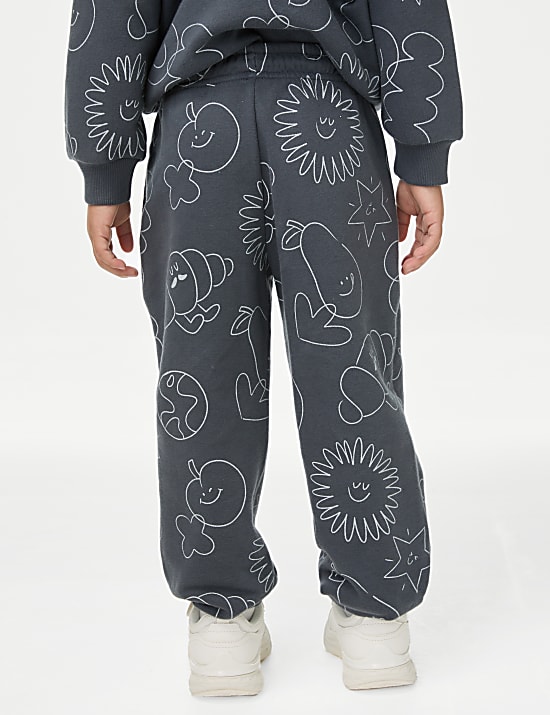 Cotton Rich Doodle Print Joggers (2-8 Yrs)