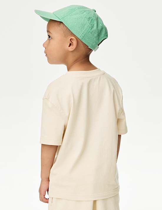 T-Shirt aus reiner Baumwolle mit Wellengrafik (2–8 J.)