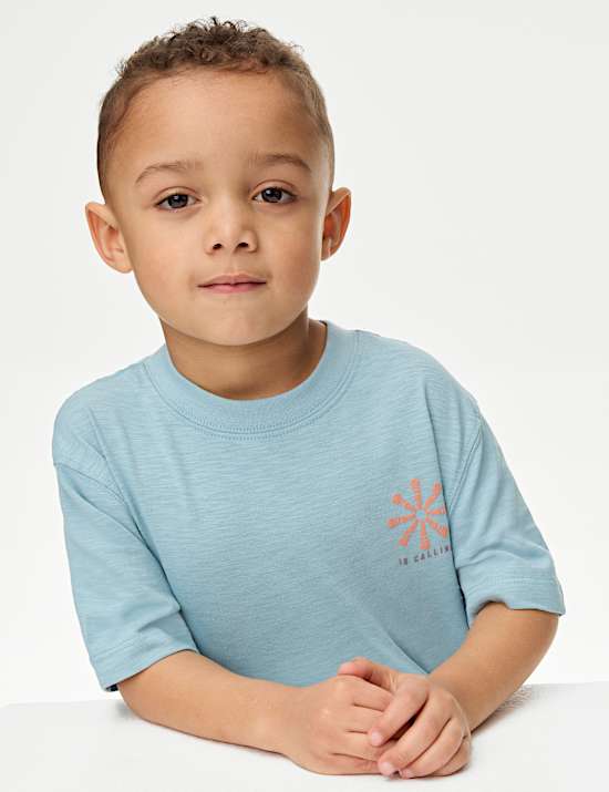 T-Shirt aus reiner Baumwolle mit Grafik und Lettering (2–8 J.)