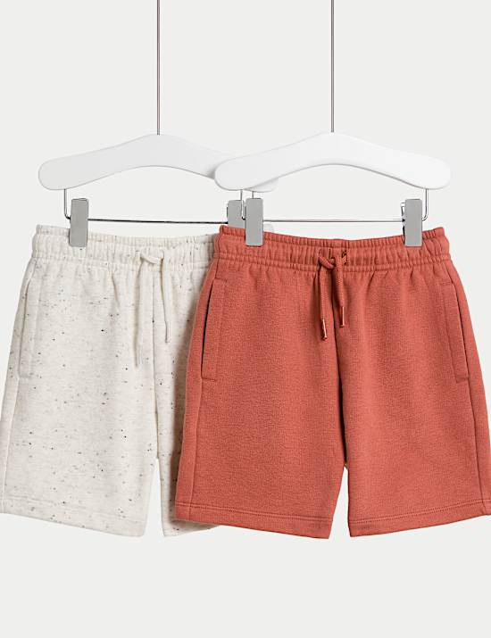 2pk Cotton Rich Shorts (2-8 Yrs)