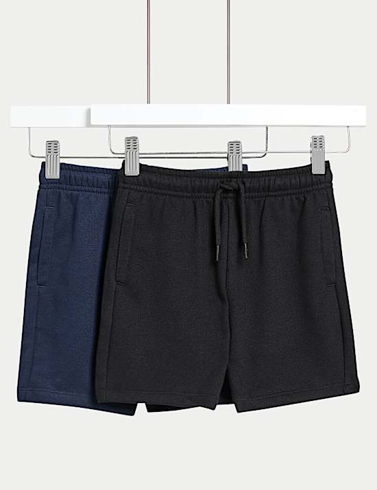 2pk Cotton Rich Shorts (2-8 Yrs)