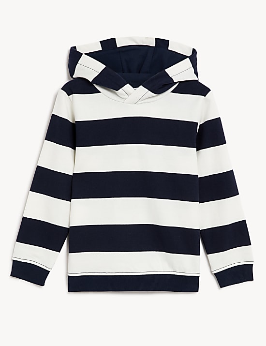 Pure Cotton Striped Hoodie (2-8 Yrs)