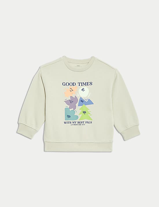 Cotton Rich Good Times Slogan Sweatshirt (2-8 Yrs)