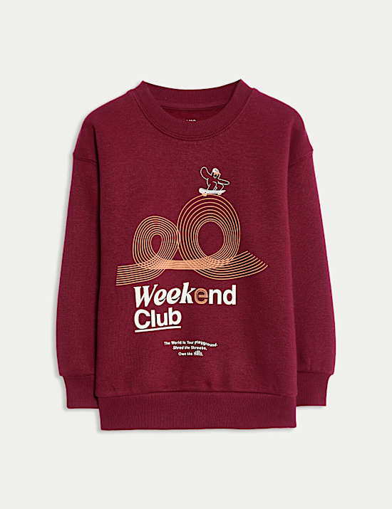 Cotton Rich Graphic Sweatshirt (2-8 Yrs)