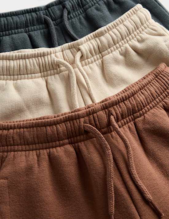 3er Pack Einfarbige Jogginghose mit hohem Baumwollanteil (2–8 J.)