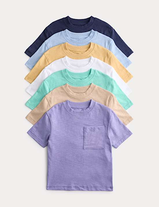 7 Pack Pure Cotton T-Shirts (2-8 Years)