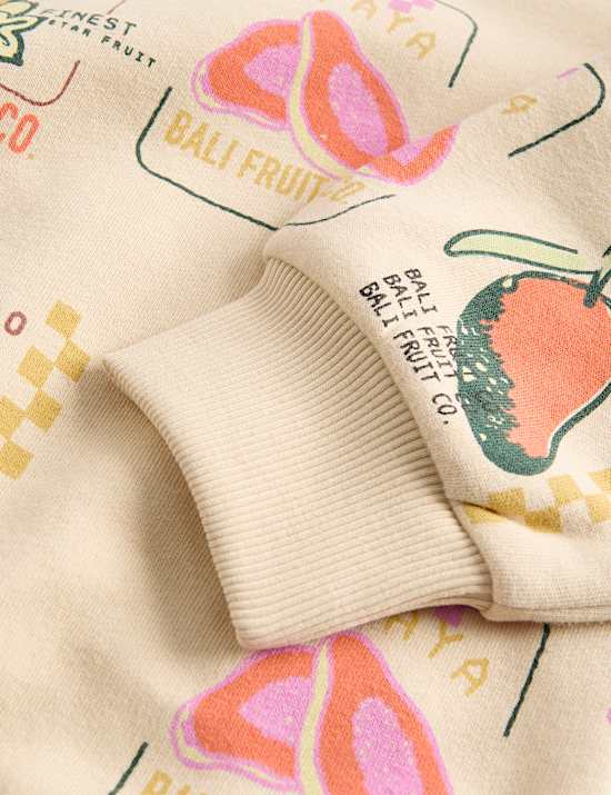 Cotton Rich Tropical Print Sweatshirt (2-8 Yrs)