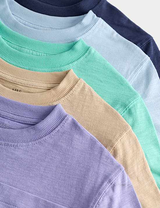 5er-Pack T-Shirts mit kurzem Arm aus reiner Baumwolle (2&ndash;8 J.)