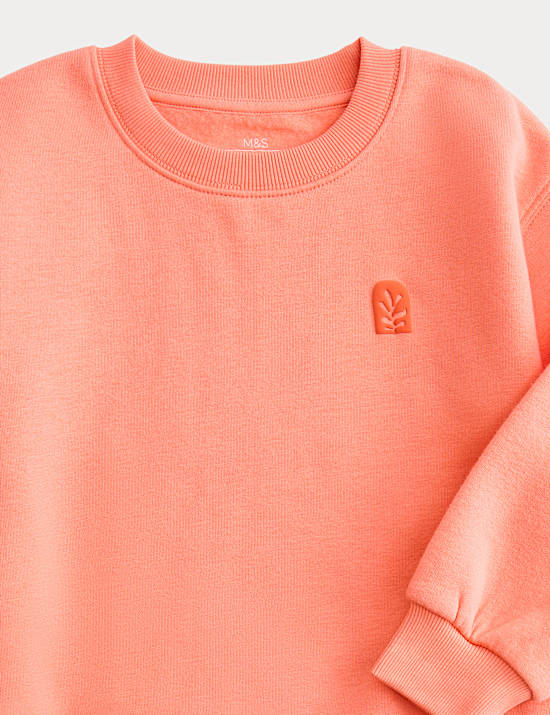 Cotton Rich Leaf Graphic Sweatshirt (2-8 Years)