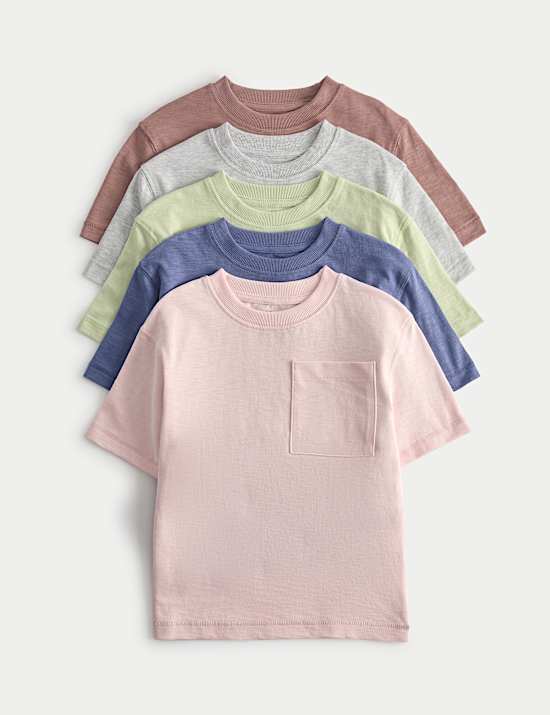 5er-Pack T-Shirts aus reiner Baumwolle (2&ndash;8 J.)