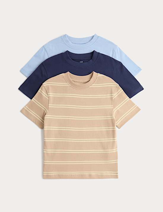 3 Pack Pure Cotton T-Shirts (2-8 Yrs)