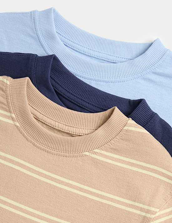 3 Pack Pure Cotton T-Shirts (2-8 Yrs)