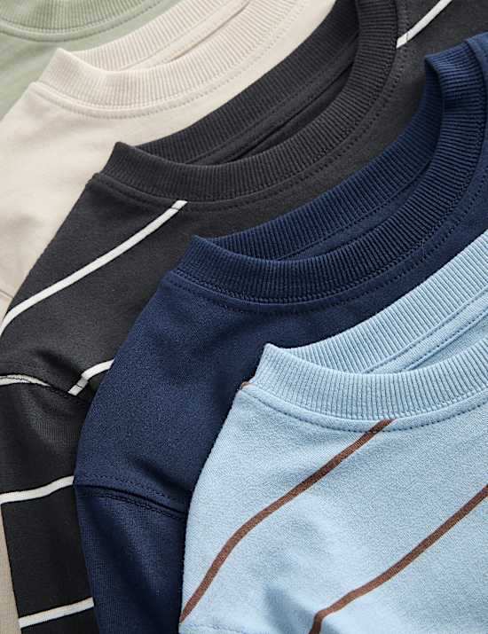5er-Pack Langarm-T-Shirt aus reiner Baumwolle (2&ndash;8 J.)
