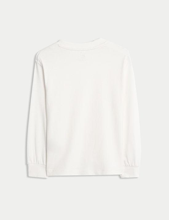 \nחולצת טי עם שרוול ארוך מכותנה טהורה (8-2 שנים)