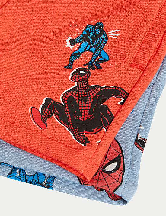 2pk Cotton Rich Spider-Man&trade; Shorts (2-8 Yrs)