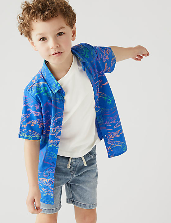 2pc Pure Cotton Shirt & T-Shirt Set