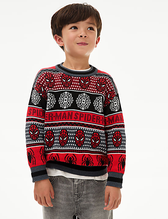 Pure Cotton Spider-Man&trade; Jumper (2-8 Yrs)