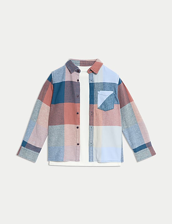 2pc Cotton Rich Checked Shirt & T-Shirt Set (2-8 Yrs)