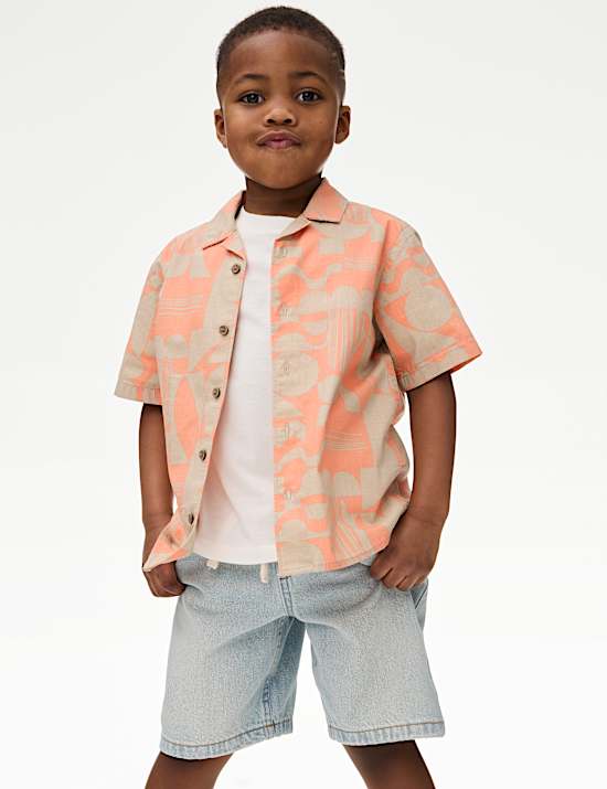Pure Cotton Printed Shirt & T-Shirt Set (2-16 Yrs)