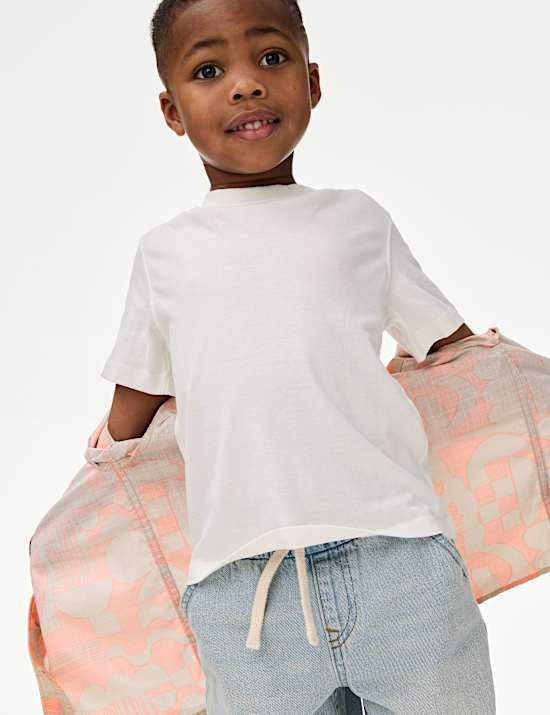 Σύνολο με εμπριμέ πουκάμισο και T-shirt από 100% βαμβάκι (2-16 ετών)