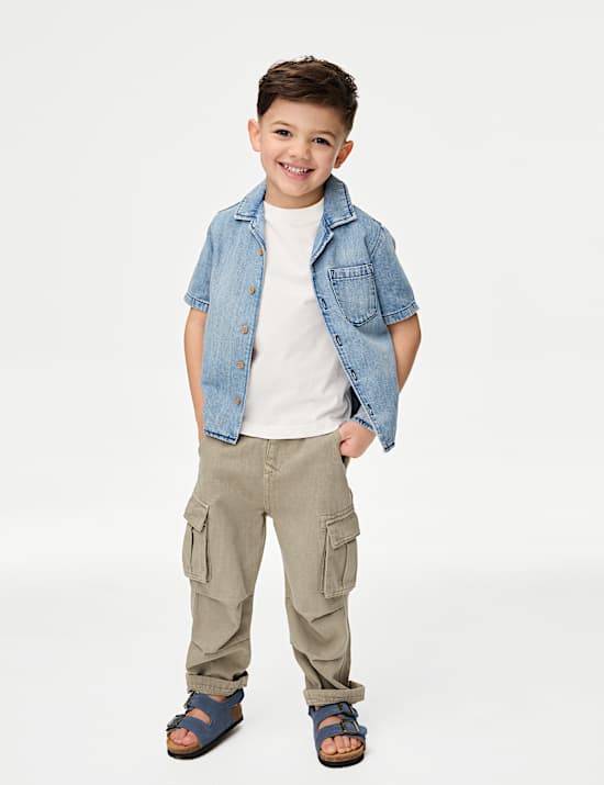 2pc Pure Cotton Shirt & T-Shirt Set (2-16 Yrs)