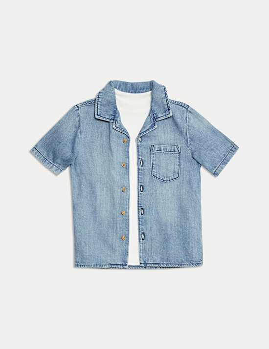 2pc Pure Cotton Shirt & T-Shirt Set (2-16 Yrs)